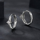 925 Sterling Silver Moissanite Earrings 1.3cm for Women