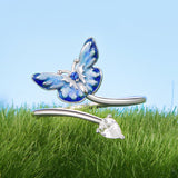 925 Sterling Silver Enamel White Gold Plated Pendant 0.8*1.2cm for Rings