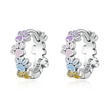 925 Sterling Silver Enamel Oxidized Silver Earrings