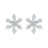 925 Sterling Silver Earrings with Plated White Gold and CZ