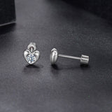925 Sterling Silver Moissanite Earrings 0.5cm for Women