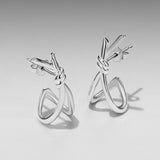 925 Sterling Silver Earrings for Women - Size 2.0*0.8 cm - Plated White Gold