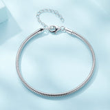 925 Sterling Silver Plated Platinum Bracelet with Adjustable Length for Women