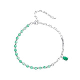 925 Sterling Silver Bracelet with Pavé Setting CZ - 210mm - for Women