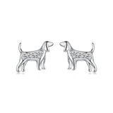 925 Sterling Silver Pavé Set CZ White Gold Plated Earrings for Women