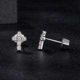 925 Sterling Silver Moissanite Earring 0.7x0.6cm for Women
