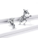 S925 Oxidized Silver Earrings Size 1.5*1cm, 2.4*1.3cm for Women
