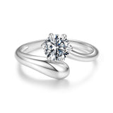 925 Sterling Silver 1 Carat Moissanite Ring for Women