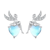 925 Sterling Silver Moonstone CZ Earrings for Women