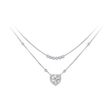 925 Sterling Silver 6.5mm Moissanite Necklace with Pavé Setting for Women