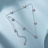 925 Sterling Silver Moissanite 0.25 Carat Necklace with Pavé Setting for Women