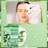 Garnier Hydrating Face Mask with Hyaluronic Acid & Green Tea - Refreshing Sheet Mask for Combination & Oily Skin