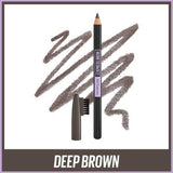 Maybelline Eyebrow Express Pencil Deep Brown - Long-Lasting Eyebrow Definition with Super Pigmented Formula