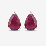 1.60 Carat Genuine Ruby 10K White Gold Earrings