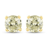 1.15 Carat Genuine LB Diamond 14K Yellow Gold Earrings