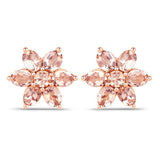 1.98 Carat Genuine Morganite 10K Rose Gold Earrings