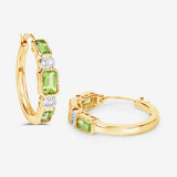 2.40 Carat Genuine Peridot and White Topaz .925 Sterling Silver Earrings