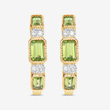 2.40 Carat Genuine Peridot and White Topaz .925 Sterling Silver Earrings