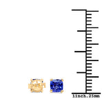 0.56 Carat Genuine Tanzanite 14K Yellow Gold Earrings