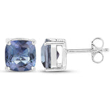 4.20cttw Royal Blue Mystic Quartz .925 Sterling Silver Earrings