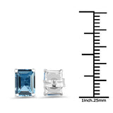 3.90 Carat Genuine London Blue Topaz .925 Sterling Silver Earrings