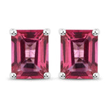 3.20 Carat Genuine Pink Topaz .925 Sterling Silver Earrings