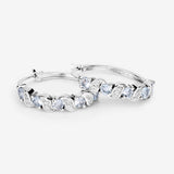 1.08 Carat Genuine Aquamarine and White Topaz .925 Sterling Silver Earrings