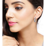 1.08 Carat Genuine Tanzanite and White Topaz .925 Sterling Silver Earrings