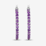1.44 Carat Genuine Amethyst .925 Sterling Silver Earrings