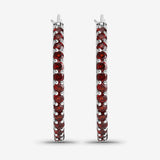 1.92 Carat Genuine Garnet .925 Sterling Silver Earrings