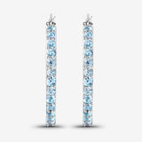 1.73 Carat Genuine Swiss Blue Topaz .925 Sterling Silver Earrings