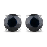 1.70 Carat Genuine Blue Sapphire 10K White Gold Earrings