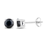1.70 Carat Genuine Blue Sapphire 10K White Gold Earrings
