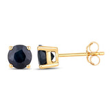 1.70 Carat Genuine Blue Sapphire 10K Yellow Gold Earrings
