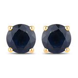 1.70 Carat Genuine Blue Sapphire 14K Yellow Gold Earrings