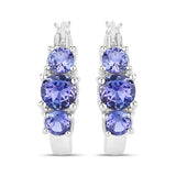 1.58 Carat Genuine Tanzanite .925 Sterling Silver Earrings