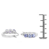 1.58 Carat Genuine Tanzanite .925 Sterling Silver Earrings