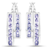 1.40 Carat Genuine Tanzanite .925 Sterling Silver Earrings