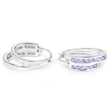1.40 Carat Genuine Tanzanite .925 Sterling Silver Earrings