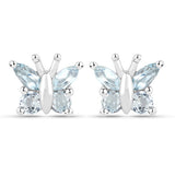 18K White Gold Plated 1.12 Carat Genuine Blue Topaz .925 Sterling Silver Earrings