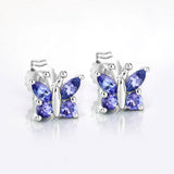 0.96 Carat Genuine Tanzanite .925 Sterling Silver Earrings