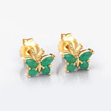 0.50 Carat Genuine Emerald .925 Sterling Silver Earrings