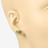 0.50 Carat Genuine Emerald .925 Sterling Silver Earrings