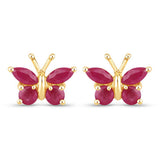 0.63 Carat Genuine Ruby .925 Sterling Silver Earrings