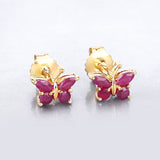 0.63 Carat Genuine Ruby .925 Sterling Silver Earrings