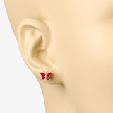 0.63 Carat Genuine Ruby .925 Sterling Silver Earrings