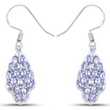 3.04 Carat Genuine Tanzanite .925 Sterling Silver Earrings