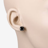4.81 Carat Genuine Black Diamond 14K White Gold Earrings
