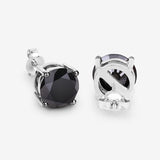 4.81 Carat Genuine Black Diamond 14K White Gold Earrings