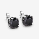 4.81 Carat Genuine Black Diamond 14K White Gold Earrings